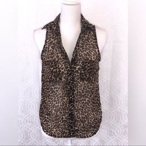 Wet Seal Sheer Animal Print Sleeveless Top